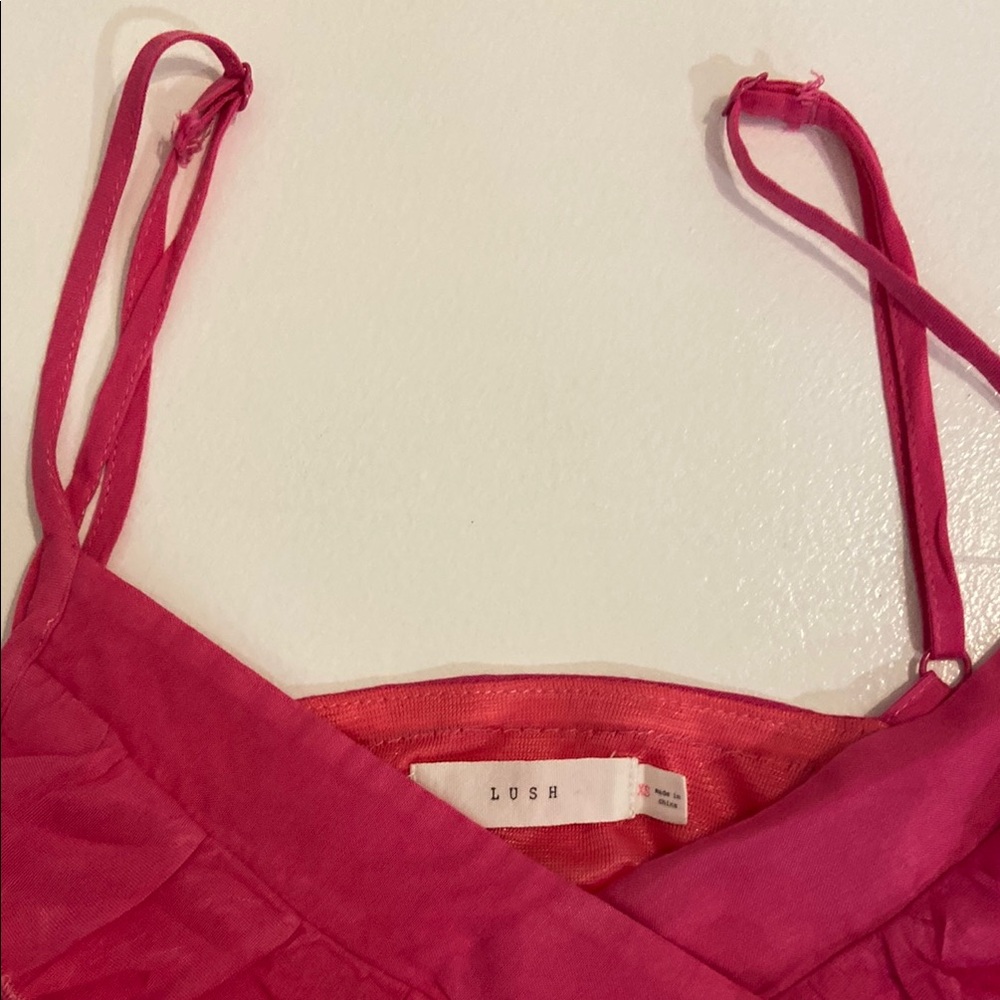 Pink Ruffle Spaghetti Strap Dress - Picture 4 of 5